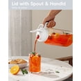 thumbnail image 6 of VA1KENE Glass Pitcher 64 oz Mason Jar Pitcher with Lid and Spout Leakproof for Drinks Juice Coffee Milk Tea White, 6 of 7