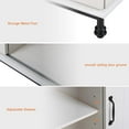 thumbnail image 4 of WAMPAT Multifunctional Storage Cabinet with Sliding Barn Door,LED Decorative Farmhouse Buffet Cabinet Coffee Bar Cabinet Accent Cabinet Entryway Storage Table for Living Room,Kitchen,70'',Cream White, 4 of 10