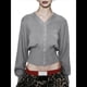 thumbnail image 1 of Cárdigan Corto de Larga con Cuello en V y Abertura Frontal para Mujer, Camisa de Otoño con Botones. Gris M, 1 of 6