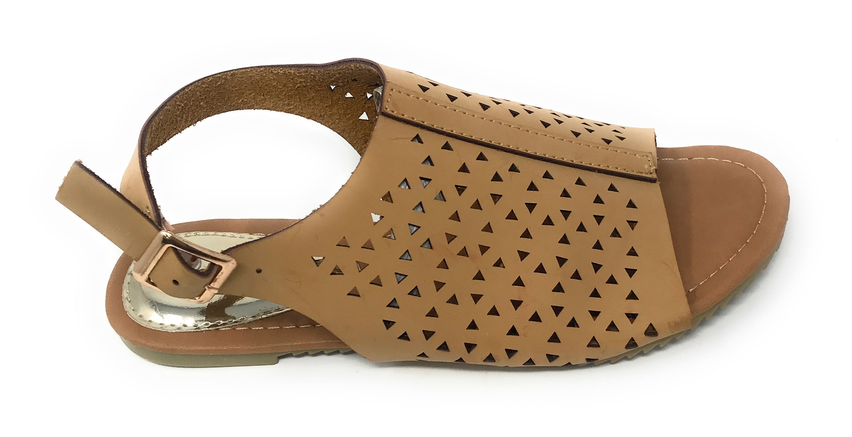 Victoria K Women's Triangle Pattern Laser Cutout Sandals