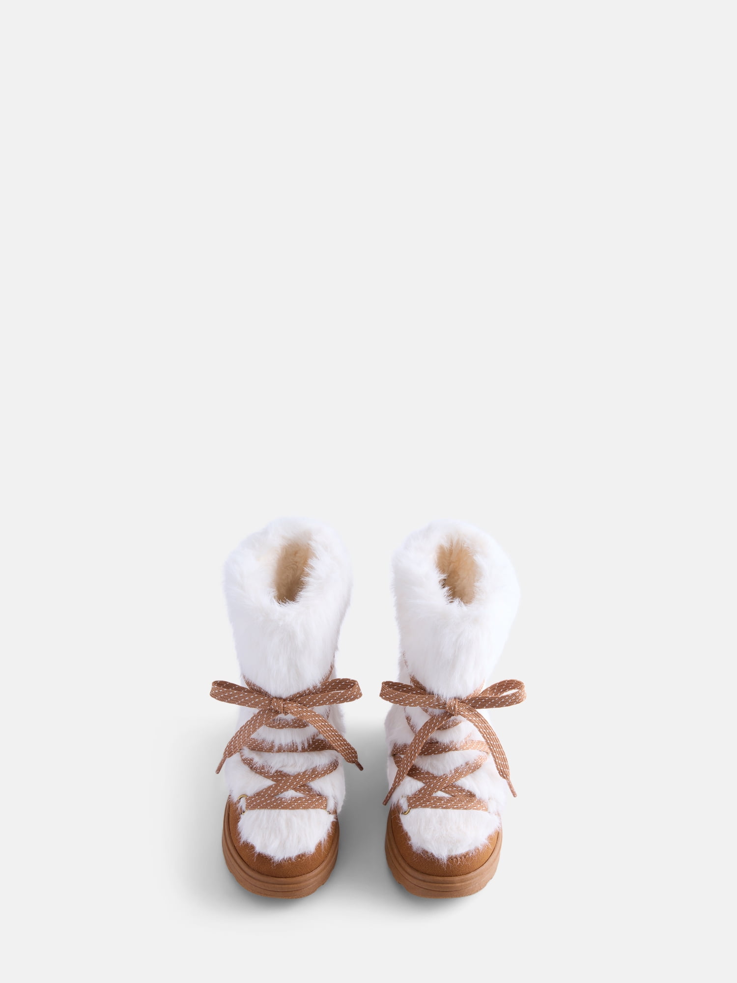 Ozark Trail Little and Big Girls' Faux Fur Trim Winter Boots