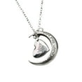 thumbnail image 1 of Collar con colgante de corazón y luna de lujo "Te amo", joyería de San Valentín, regalo para ella (plata), 1 of 7