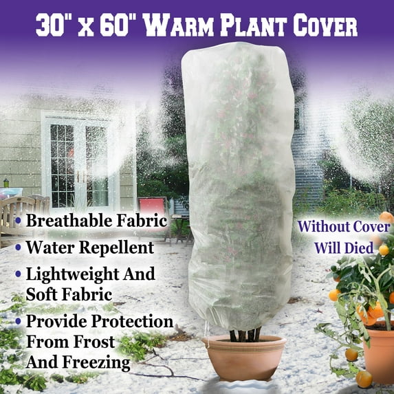 Strong Camel Warm Worth Plant Cover Tree/Shrub Cover Plant Protecting &Frost Protection Bag (60” H x 30” Dia)