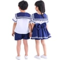 thumbnail image 3 of Uniforme escolar para niños, disfraz de JK, cuello azul marino, traje de marinero japonés, fotografía de niña, disfraz de guerrero marinero de jardín de infantes, 3 of 5