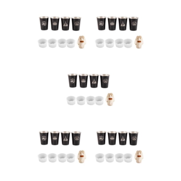 Advancent Juego de 4 piezas Vino Té Leche Taza Cerveza Tazas de agua Patrón impreso Metal para viaje Barbacoa Vajilla Suministro de cocina tipo Type2 NO2