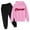 Pink, variant on Kid Pullover Hoodie Jogging Pants Suit for Boy Girls Long Sleeve Pullover Hooded Sweatshirt Set Casual Fall Winter Tracksuits Sets Black, 3-4Y