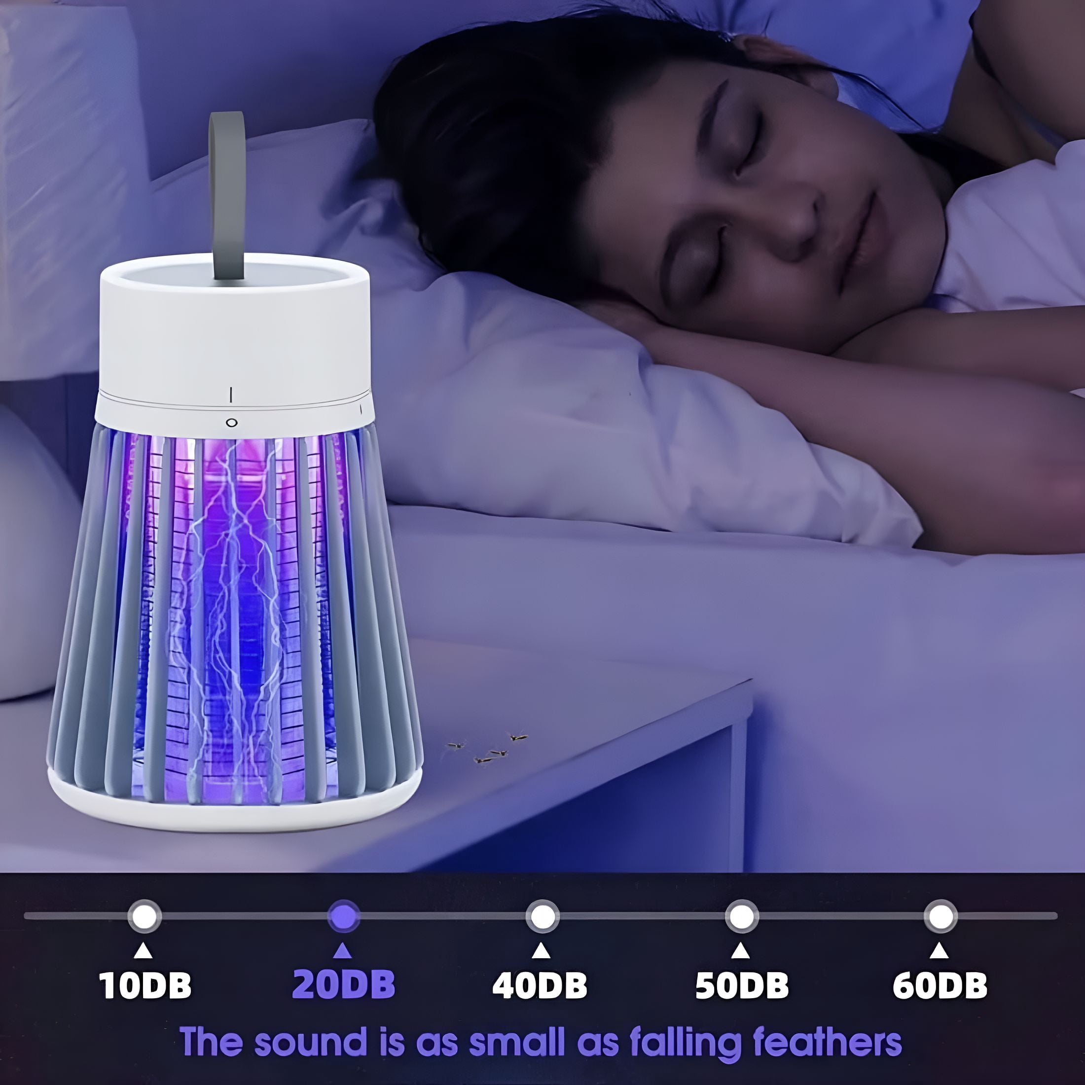 HIBIBUD Mosquito Zapper Fly Trap Mosquito Killer Lamp Usb Electric Radiationless Led Mute Bed Bug Killer Indoor for Mosquito Insect Gnat Moth Fruit Flies with A Small Brush