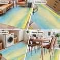thumbnail image 6 of Area Rug 48×72in, Blue Green Gradient Background Floor Carpet Living Room Rug, Yellow Abstract Art Non-Slip Welcome Mat Indoor Rugs for Bedroom Dining Room, 6 of 9