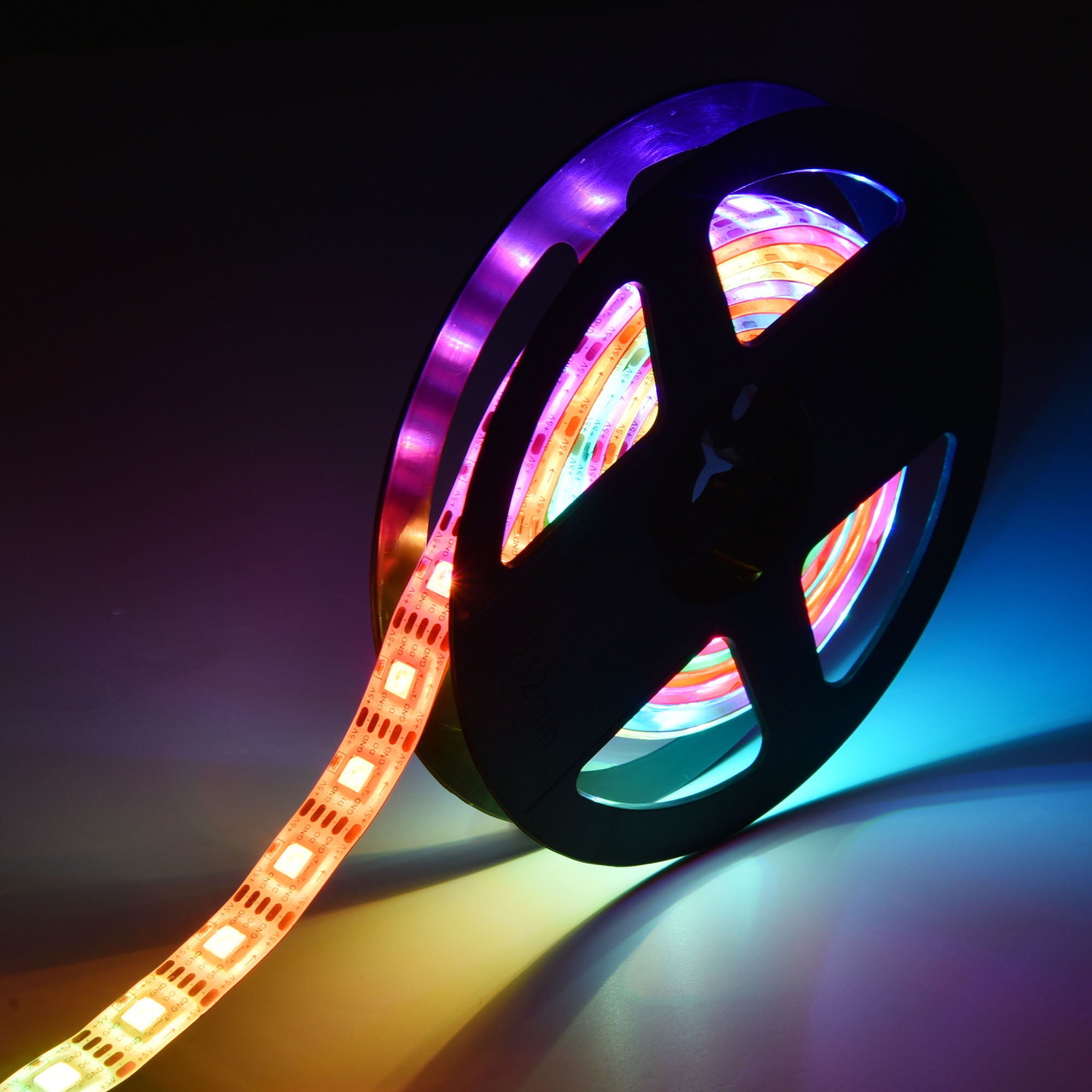 6.6ft Smart LED Strip Light Kit Trimmable Dimmable RGB Flexible Color Changing Wall Work Party