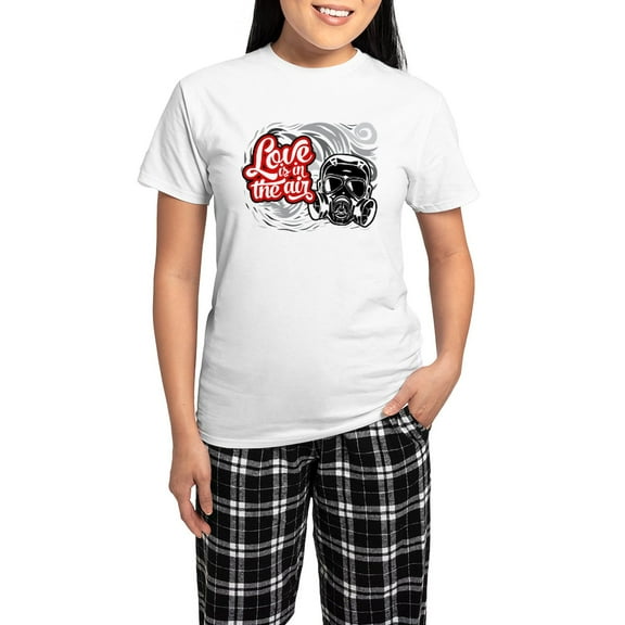 CafePress - Love Is In The Air Women's Light Pajamas - Women's Short Sleeve Print T-Shirt and Pants Light Cotton Pajama Set