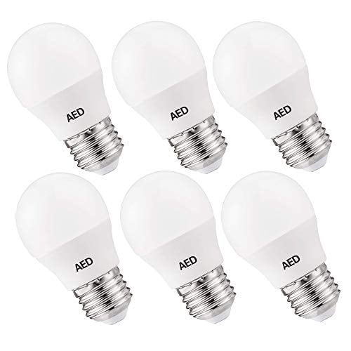 AED A15 LED Light Bulbs, 25-30W Equivalent, 250 Lumens, 2700K Warm White, E26 Medium Screw Base, Non-dimmable, Small LED Globe Light Bulbs for Ceiling Fan and Vanity Mirror, 6Packs