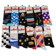 12 Pairs Men's Different Touch Novelty Soft Classic Funny Dress Crew Socks
