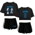 thumbnail image 4 of Freya Skye merch Stars Align Tour crop sets for women midriff-baring fitted crop tops gym sets streetwear short pants, 4 of 9