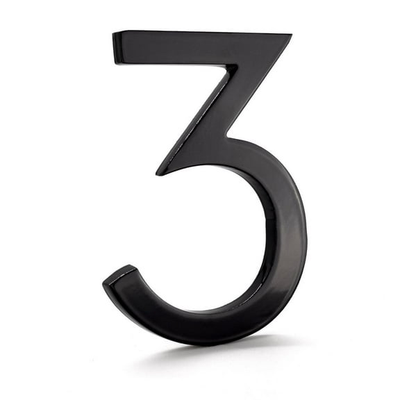 Montague Metal Products 8" Black Floating or Flat Modern House Numbers 0-9 - 3