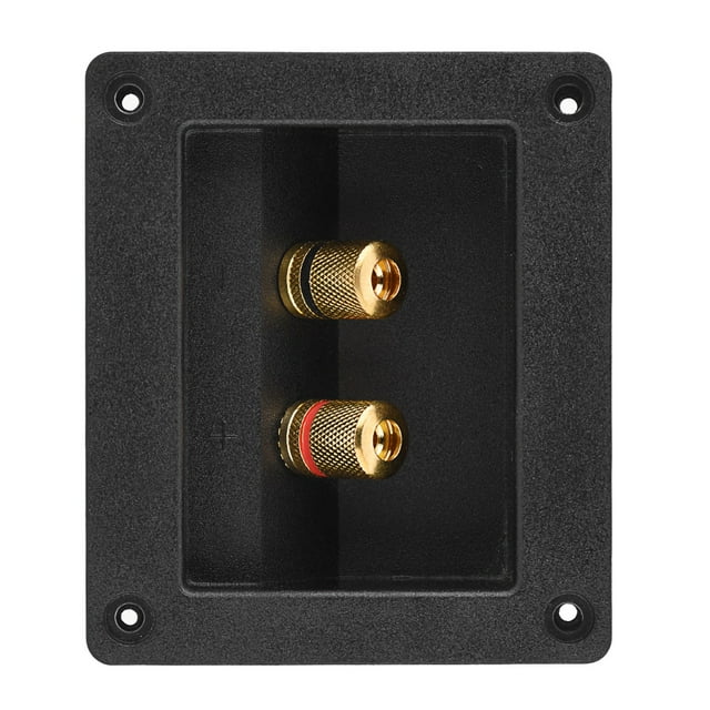 Acoustic Components For HiFi Speaker,with 2 Mounting Holes,2 Copper Binding Post Terminal Cable Connector Box Shell,ABS Base + Copper Terminal