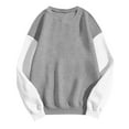 thumbnail image 3 of Brondbend Womens Pullover Sweatshirts Womens Crewneck Long Sleeve Multicolor Workout Top Ladies Oversized Fall Winter Casual Party Athletic Warm Top,Gray, 3 of 5