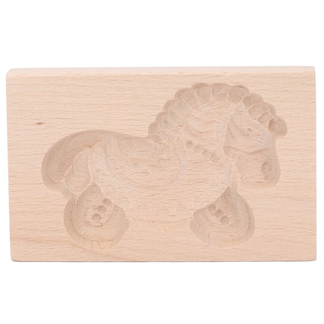 Molde para galletas de animales, encantador y vívido sello de madera para galletas, fácil de desmoldar, molde para galletas de caballo de Troya.
