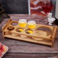 thumbnail image 3 of 7Shot Glass Holder Hole 1.57Inch Shot Tray Bamboo 6 Shot Serving Tray with 3.25 Inch Large Wine Storage Display Bar Accessories, 3 of 9