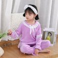 thumbnail image 4 of Conjunto de pijama de franela cálida para niñas, de estilo princesa ropa de dormir, regalo de Navidad, Otoño e Invierno, 4 of 4