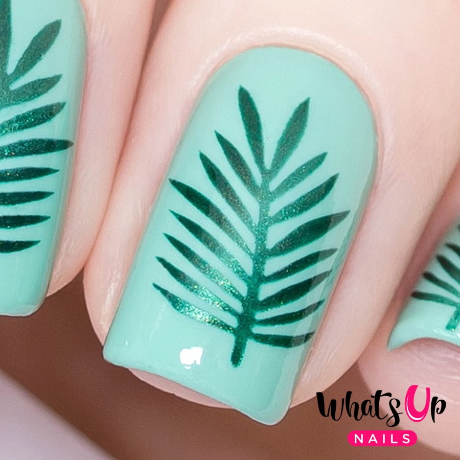 Whats Up Nails - Palm Leaf Vinyl Stencils Nail Art Design - Walmart.com