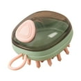 thumbnail image 3 of Cepillo de masaje para gatos, suave, elástico, de silicona, mango antideslizante, dispensador de champú, cepillo de baño para perros, para el cuidado de mascotas, baño, verde, 3 of 5