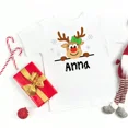 thumbnail image 5 of Camiseta navideña personalizada con ciervo para niños, ropa personalizada con nombre para niños, camisetas para niños y niñas, atuendo de fiesta, camiseta a juego para hermanos, 5 of 5