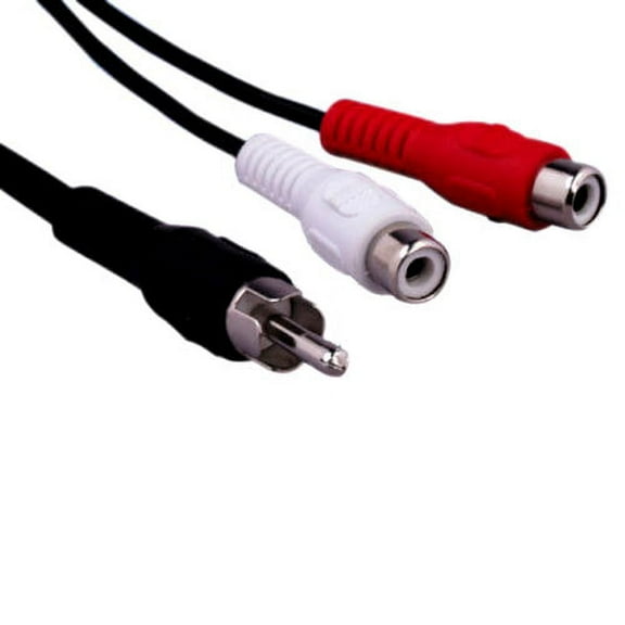 Kentek 6 Inch 6" Mono RCA male to RCA RW red white female M/F stereo audio Y cable cord converter for PC MP3 auto car sound system