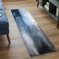 thumbnail image 3 of Blue Color Block Washable Area Rug 2x6 Abstract Shabby Modern Art Low-Profile Area Rugs with Non Slip Backing Indoor Floor Carpet for Entrance Living Room Bedroom Home Office, 3 of 9
