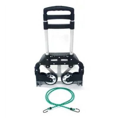 Portable Folding Hand Cart, Aluminum Hand Truck, Push Truck Trolley, Lightweight Collapsible Trolley Luggage, 165.35lbs Weight Capacity, Black