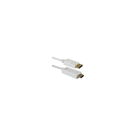UPC: 0037229005622 | QVS DPHD-03W DisplayPort to HDMI 4K Digital A/V White Cable