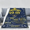 thumbnail image 4 of Blanket 50th Wedding Throw Blankets for Golden 50 Years of Marriage Couple Gifts for Her Wife Dad, Mom, Grandpa, Grandma, Grandparents Parents Fiftieth Valentine's Day for Husband, 4 of 6