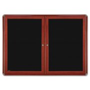 Angle View: 34" x 47" 2 Door Ovation Cherry Frame Black Felt