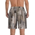 thumbnail image 3 of Naloa Wooden Texture Men's Beach Shorts, Surfing shorts, Swim trunks, Quick Dry Swim Trunks for Surfing Beach Fun - Large, 3 of 9