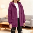 thumbnail image 2 of Lined Jacket Women with Hood Winter Coats Full Zip Hoodie Sherpa Sweatshirt (RD1 XXL), 2 of 4