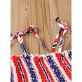 thumbnail image 5 of Bagilaanoe 4th of July Dress for Toddler Baby Girl  Independence Day Star Stripe Print Sleeveless Pleated Sling Dress, 5 of 8
