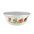 thumbnail image 1 of Lubelski Clear Pattern Enamel Bowl with Lid Nostalgic Chinese Style Salad Bowls for Dinner, 1 of 2