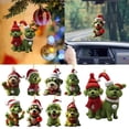 thumbnail image 3 of Nuevo estilo, adornos navideños planos acrílicos de Grinch de piel verde, decoración colgante, regalo, colgante para árbol de Navidad, suministros para fiestas, 3 of 3