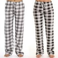 thumbnail image 2 of Pantalones casuales de cuadros clásicos para mujer de primavera y otoño, pantalones holgados para mujer, 2 of 6