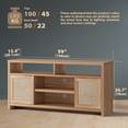 thumbnail image 2 of ARKANTOS Rattan TV Stand for 65 inch TV,Tall TV Console for Living Room,Natural Oak, 2 of 6