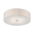 thumbnail image 6 of Livex Lighting Meridian 8" 4-Light Metal & Fabric Semi Flush in Brushed Nickel, 6 of 14