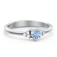 thumbnail image 1 of Birthstone Heart Ring with Shoulder Accents - Blue Topaz (December), 1 of 4