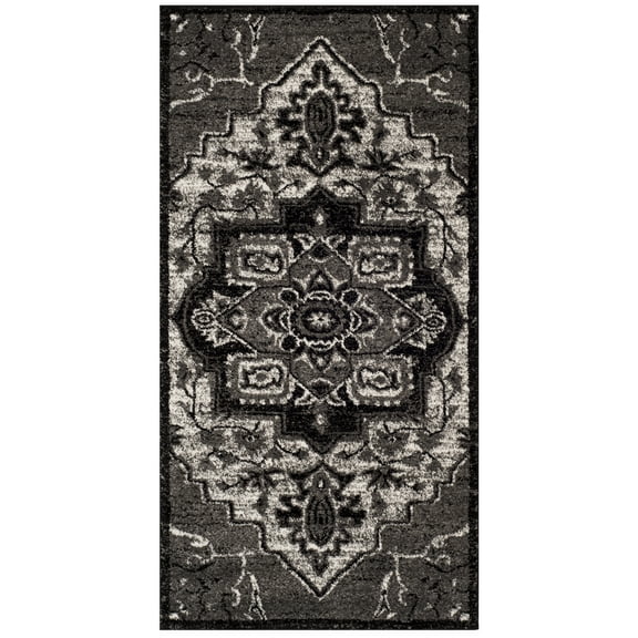 SAFAVIEH Vintage Hamadan Gladwin Floral Area Rug, Light Grey/Grey, 2'7" x 5'