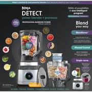 Ninja Detect Kitchen System 72-Oz Blender, Feed Chute with Slicing & Shredding Disc, 3 Speeds, Smoothies, Crush, Chop, Dough, BlendSense Technology, 1700PW, TB400WM Silver