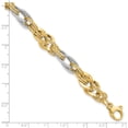 thumbnail image 5 of 14k Two-tone Bracelet Fancy 12 mm 7.5 in Yellow and White Gold Polished D/C, 5 of 5