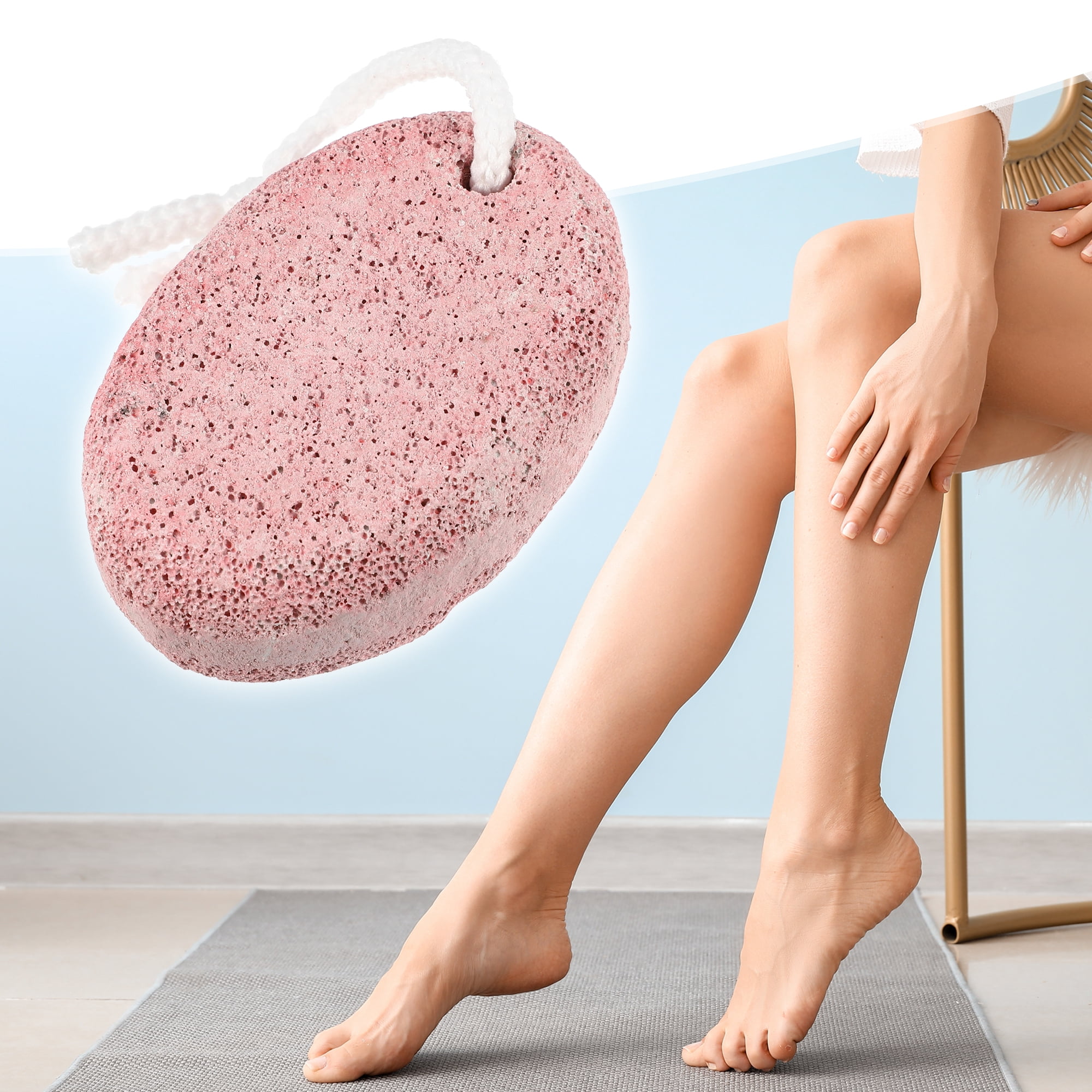 Unique Bargains 2 Pcs Foot Care Exfoliating Scrub Stone Pumice Stone Foot File Pink