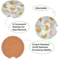 thumbnail image 2 of 2 Pack Car Coasters for Drinks Geometric Colorful Absorbent Drink Coaster for Cup Holders Ceramic Coaster with Fingertip Grip Non-Scratch Cork Base Home Decor Gifts, 2 of 6