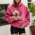 thumbnail image 2 of vigerakr Women's Pet Care Hoodie Fleece Petcare Hoodie Pet Carrier Kangaroo Pouch Hoodies with Dog Cat Pouch Pullover (Hot Pink, XXL), 2 of 7