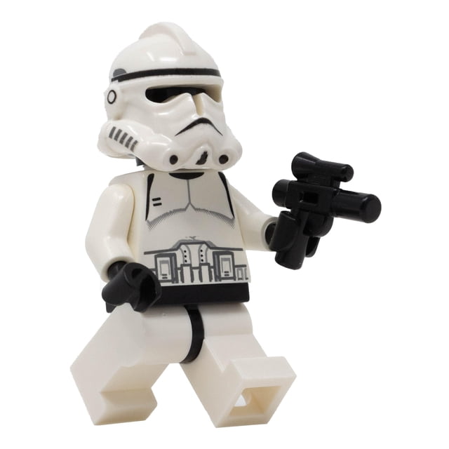 LEGO Star Wars: White Ep 3 Clone Trooper Minifigure (Phase 2) with Blaster Blue
