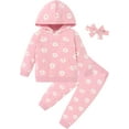 thumbnail image 2 of WESIDOM Toddler Girl Clothes Outfits Long Sleeve Hoodie Sweatshirt Pants Headband Toddler Girl Clothing Set, 2 of 6