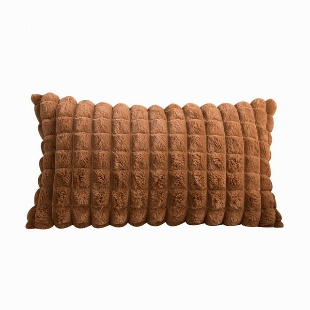 Nvzi Funda de almohada decorativa de 12 x 20 pulgadas, funda de almohada de estilo rústico, fundas de almohada modernas para sofá, sillón, sala de estar, color caramelo